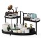 2-Tier Rotating Metal Countertop Organizer - Rust-Proof Bathroom & Kitchen Storage Shelf with Foldable Design, Large Space-Saving Semicircle Shelves